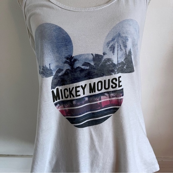 Disney • Blue White Mickey Mouse Palm Tree Tank Top - Picture 3 of 5